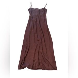 Petal & Pup Chocolate Linen Maxi Dress